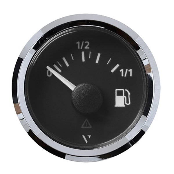 Veratron 52MM (2-1/16") ViewLine Fuel Level Gauge 0-1/1 - 3-180 OHM - Black Dial &amp; Chrome Triang A2C59514083